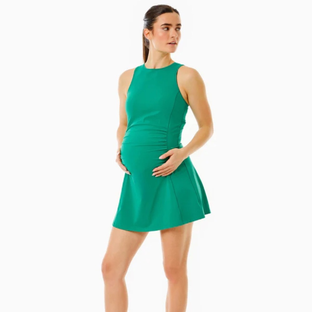 Addison Bay Emerald Green Sleeveless Maternity Mini Dress